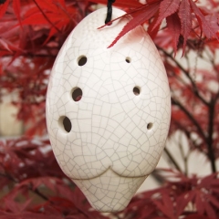 8孔陶笛中音八孔C调 白裂半釉陶笛乐器AC 满口埙 瓷笛子送教材