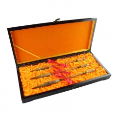 湖州毛笔善琏湖笔 白牛角莲花斗纯狼毫套笔 书法 商务外宾礼品