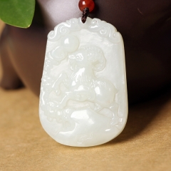 和田玉十二生肖吊坠鼠牛虎兔龙蛇马羊猴鸡狗猪玉坠男女款玉佩属相