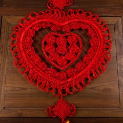 红嫁衣 中国结 新房挂件 结婚中国结 婚庆装饰 玫瑰桃心 婚礼用品