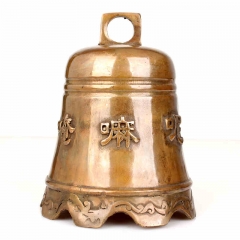 聚缘阁 开光六字真言铜钟铜铃 镇宅化煞保平安寺庙用品工艺摆件